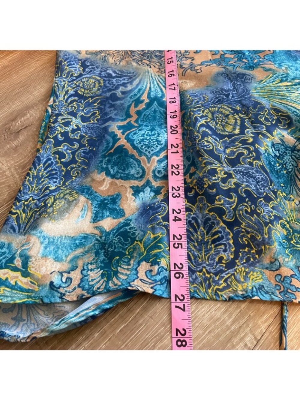 Ashley Stewart Women's Blouse Size 14 Blue Multicolor Paisley Pattern Drawstring - Picture 6 of 12
